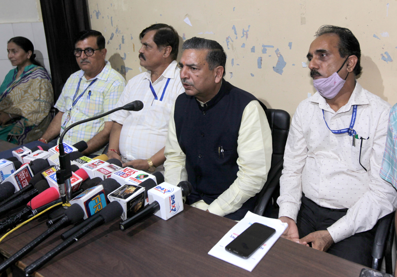 The national office bearers of BVP at a press conference at Jammu on Monday. — Excelsior/Rakesh The national office bearers of BVP at a press conference at Jammu on Monday. — Excelsior/Rakesh