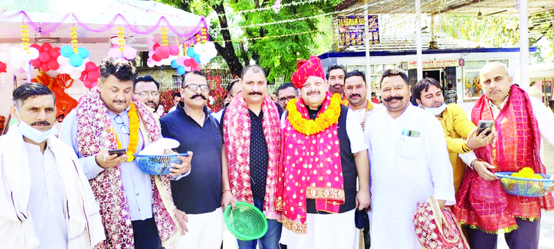NC Provincial President Devender Singh Rana after paying obeisance at Kol Kandoli temple. NC Provincial President Devender Singh Rana after paying obeisance at Kol Kandoli temple.