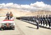 President Ram Nath Kovind inspecting the guard of honour at Leh airfield on Thursday. -Excelsior/ Morup Stanzin