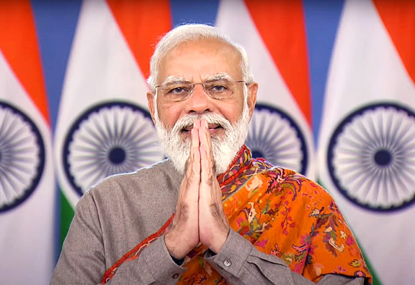 Prime Minister Narendra Modi addressing to the nation in New Delhi on Friday. (UNI)