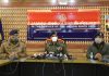 IGP Kashmir Vijay Kumar addressing a press conference in Srinagar. — Excelsior/Shakeel