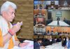 LG Manoj Sinha reviewing COVID-19 situation with Government officers in Jammu on Friday.