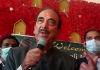 Senior Cong leader Ghulam Nabi Azad addressing Diwali Milan in Jammu on Monday.