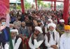 Congress leader Ghulam Nabi Azad addressing a public meeting at Dayalachak in Kathua on Thursday.