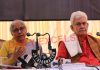 Finance Minister Nirmala Sitharaman and Lieutenant Governor Manoj Sinha at a press conference in Jammu on Tuesday. —Excelsior/Rakesh