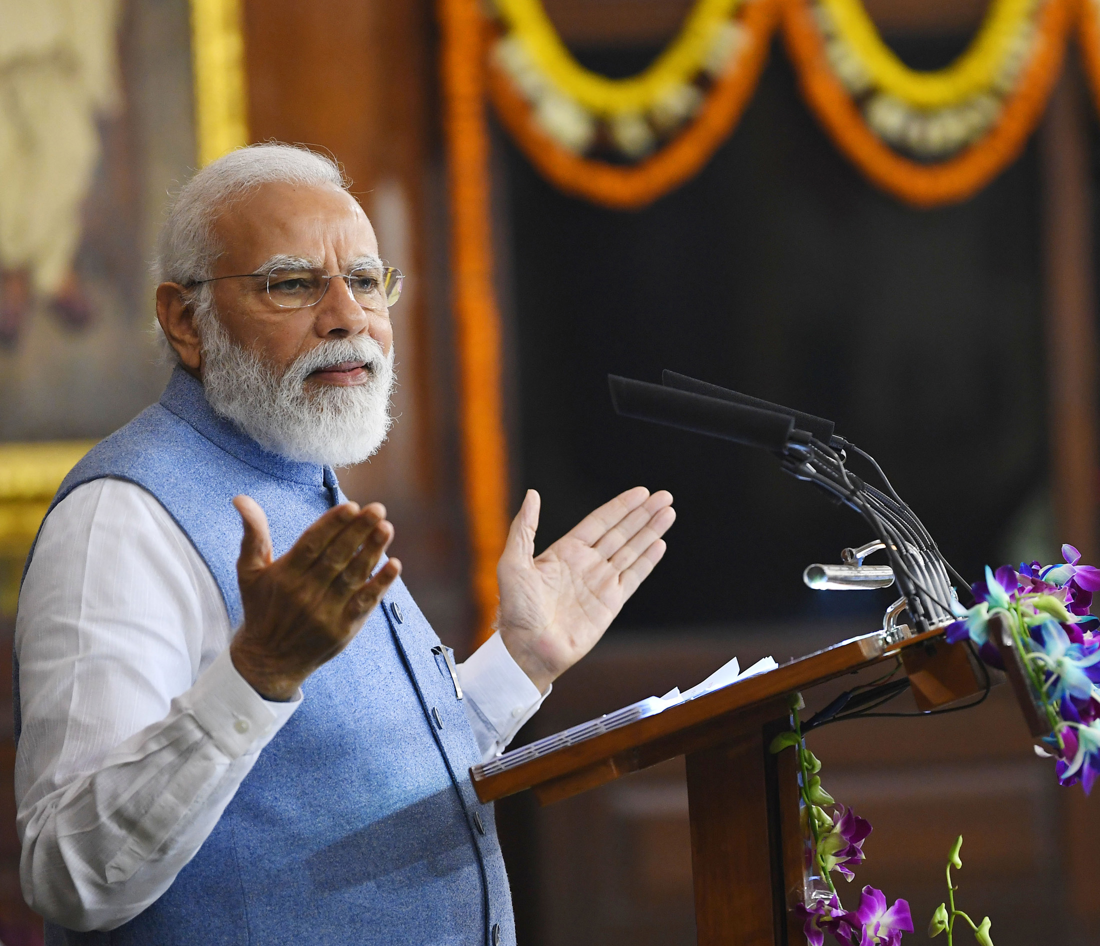 Prime Minister Narendra Modi addressing at the Constitution Day Celebrations at Parliament House in New Delhi on Friday. Prime Minister Narendra Modi addressing at the Constitution Day Celebrations at Parliament House in New Delhi on Friday.