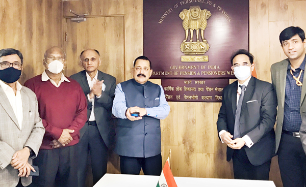Union Minister Dr Jitendra Singh launching unique “Face Recognition Technology” for Pensioners, at New Delhi on Monday.