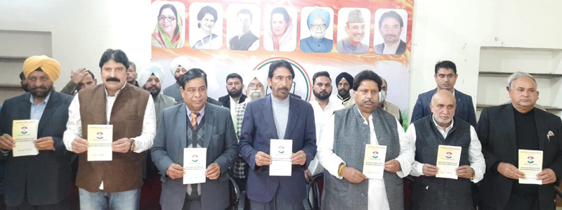 PCC chief GA Mir and other senior leaders launching membership drive in Jammu on Wednesday.