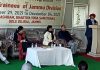 Director AYUSH J&K Dr Mohan Singh addressing the Yoga Instructors at Yogashram in Jammu.