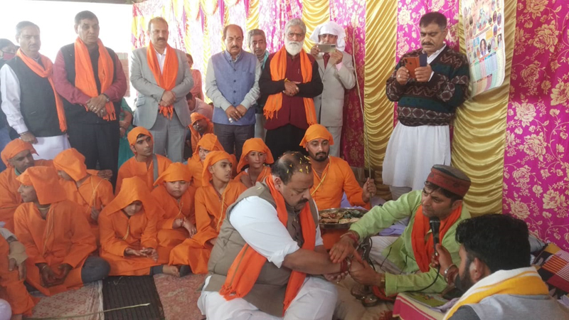 BJP leaders at Samohik Yagnopavit on Sunday. BJP leaders at Samohik Yagnopavit on Sunday.