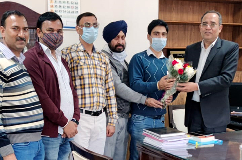 JKEEGA delegation at a meeting with Pr Secy, PDD Rohit Kansal in Jammu on Monday. JKEEGA delegation at a meeting with Pr Secy, PDD Rohit Kansal in Jammu on Monday.