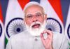 Prime Minister narendra Modi delivering keynote address at 'The Sydney Dialogue' through video conferencing, in New Delhi on Thursday. (UNI)