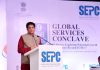 Union Minister for Commerce & Industry, Consumer Affairs, Food & Public Distribution and Textiles, Piyush Goyal addressing at the Global Services Conclave-2021 on “India Serves: Exploring Potential Growth Sectors Beyond IT/ITes”, organised by the Services Export Promotion Council (SEPC), in New Delhi onTuesday.