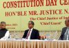 Chief Justice of India N V Ramana attending the Constitution Day celebrations organised by the Supreme Court Bar Association on Friday.