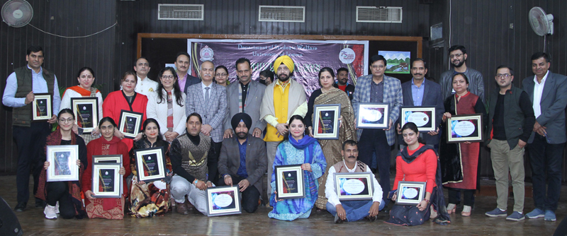 JU Vice-Chancellor and others with winners of cultural festival events. JU Vice-Chancellor and others with winners of cultural festival events.