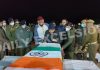 A wreath-laying ceremony was held at District Police Lines Awantipora to pay homage to martyr ASI Mohd Ashraf who was killed in a militant attack at Bijbehara on Wednesday. —Excelsior/Sajad Dar