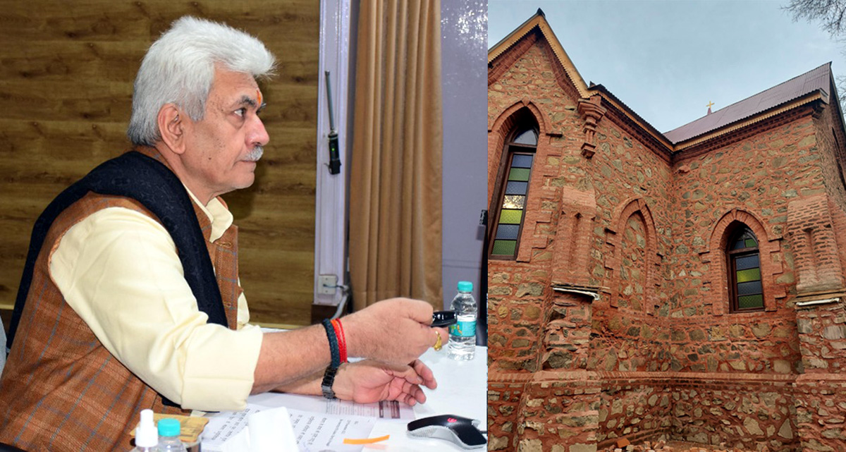LG Manoj Sinha reopening historic St Luke’s Church through virtual mode in Srinagar.