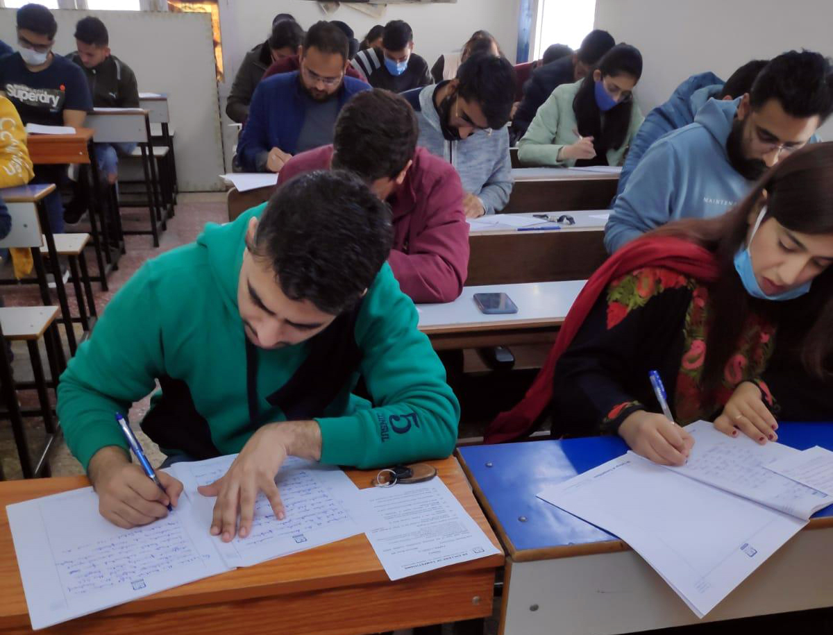 JKAS aspirants taking a mock test at SR College of Competitions in Jammu.