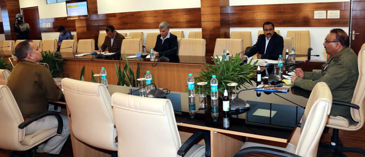 DGP Dilbag Singh chairing a meeting.