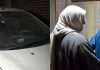 Gunshots on the car of a civilian (left) and his family members break down after hearing news of his death (right) in Srinagar on Wednesday. (UNI)