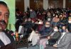 Union Minister Dr Jitendra Singh addressing the Cluster University teachers at an interactive academic programme on New Education Policy (NEP- 2020) at Jammu on Sunday. -Excelsior/Rakesh
