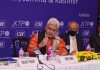 Lieutenant Governor Manoj Sinha addressing an industry meet at Kolkata on Tuesday.