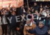 Power employees protesting in Jammu (left) and Srinagar (right) on Monday. —Excelsior pics by Rakesh & Shakeel