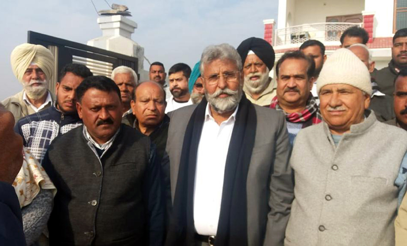 Ch Manmohan Singh visiting border village Kangwala in district Samba on Saturday. Ch Manmohan Singh visiting border village Kangwala in district Samba on Saturday.