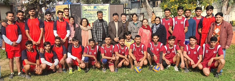 Winning team posing for a group photograph with dignitaries at SPMR College of Commerce Jammu. Winning team posing for a group photograph with dignitaries at SPMR College of Commerce Jammu.