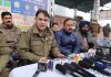 SSP Kathua RC Kotwal interacting with media persons. Excelsior/Pardeep