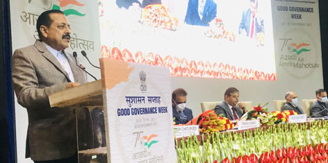 Union Minister Dr Jitendra Singh speaking after inaugurating Good Governance Week campaign 