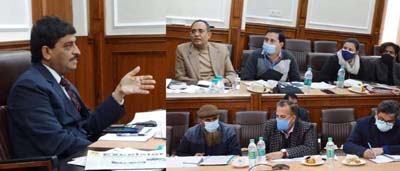 Chief Secretary Dr Arun Kumar Mehta chairing a meeting at Jammu on Tuesday. Chief Secretary Dr Arun Kumar Mehta chairing a meeting at Jammu on Tuesday.