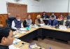 DDC Chairman, Bharat Bhushan Bodhi chairing a meeting at Jammu on Tuesday.