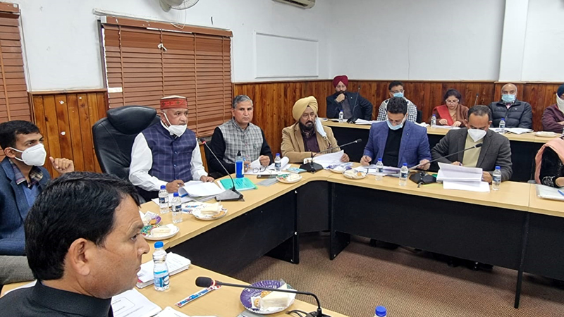 DDC Chairman, Bharat Bhushan Bodhi chairing a meeting at Jammu on Tuesday. DDC Chairman, Bharat Bhushan Bodhi chairing a meeting at Jammu on Tuesday.
