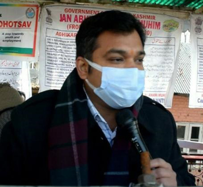 DC Anantnag Dr Piyush Singla at a camp on Wednesday. DC Anantnag Dr Piyush Singla at a camp on Wednesday.