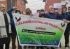 Pahari community members protesting in Srinagar. —Excelsior/Shakeel