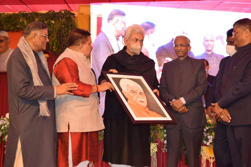 Lieutenant Governor, Manoj Sinha during ‘Sarasvat Samman’ function. Lieutenant Governor, Manoj Sinha during ‘Sarasvat Samman’ function.
