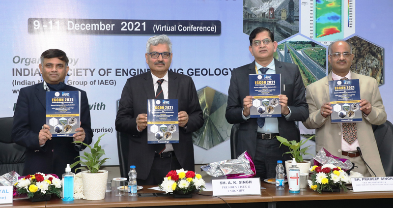 CMD NHPC AK Singh and others releasing special publication on ‘Proceedings of EGCON 2021’. CMD NHPC AK Singh and others releasing special publication on ‘Proceedings of EGCON 2021’.