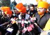 YRS members addressing media persons in Jammu on Wednesday. -Excelsior/Rakesh