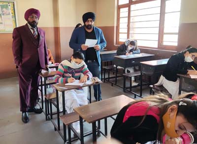 Controller & Registrar inspecting an exam centre in Jammu on Tuesday. Controller & Registrar inspecting an exam centre in Jammu on Tuesday.