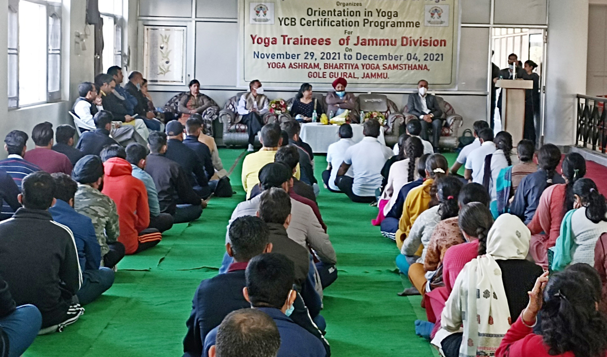 Resource persons as well as participants during YCB certification workshop at Jammu on Saturday.
