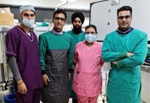 A team of doctors at Ankur Maitrika Hospital posing for a photograph after performing a rare surgery.