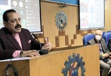 Union Minister Dr Jitendra Singh speaking after releasing the CSIR Guidelines on UV-C Disinfection Technology for mitigation of SARS-CoV-2 transmission, at New Delhi on Monday.