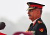 Chief of Army Staff Gen Manoj Mukund Naravane addressing jawans on the occasion of the Army Day Parade at Cariappa Ground in New Delhi on Saturday.