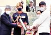 President Ram Nath Kovind awarding Ashok Chakra to ASI Babu Ram posthumously which is being received by his wife and son, residents of village Dharana, Mendhar. (Inset) ASI Babu Ram.