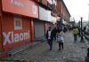 A market closed in Srinagar during weekend lockdown on Friday. -Excelsior/Shakeel