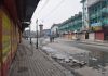 A view of closed market during covid lockdown in Srinagar on Sunday. —Excelsior/Shakeel
