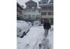 A view of snow clad Seri Bazar at Bhaderwah on Sunday. -Excelsior/Tilak Raj