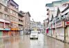 A view of a closed market during weekend restrictions imposed in Srinagar on Sunday. (UNI)