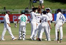 Jasprit Bumrah celebrating with team mates after taking a wicket against South Africa in Cape Town on Wednesday.